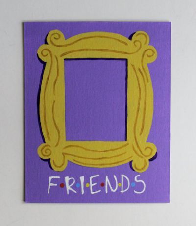 Friends TV Show Door Frame Monica's Friend Painting Ideas, Friends Door Frame, Monica's Apartment, Friends Door, Friend Canvas, Friend Painting, Small Canvas Paintings, Simple Canvas Paintings, Cute Canvas Paintings