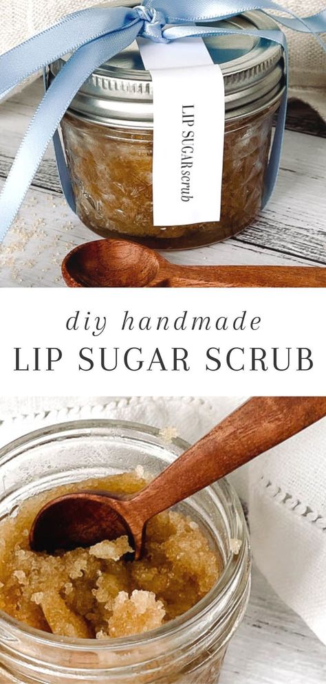 Learn how to make this simple diy lip scrub with all natural ingredients. How To Make Lip Scrub, Diy Lip Scrub Easy, Lip Scrub For Dry Lips, Sugar Lip Scrub Diy, Making Skin Care Products, Honey And Coconut Oil, Homemade Lip Scrub, Lip Sugar Scrub, Side Hussle