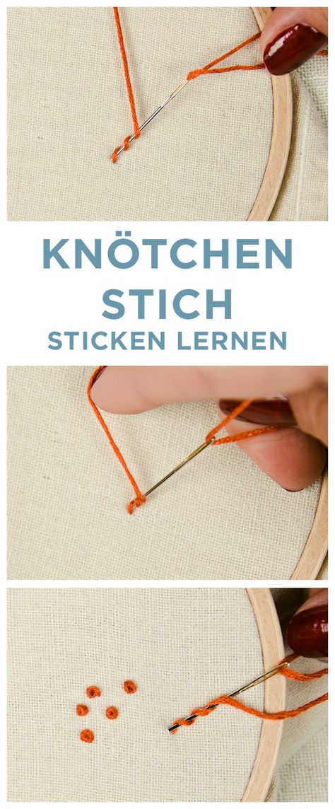 STICKEN FÜR ANFÄNGER – ACHT GRUNDLEGENDE STICKSTICHE ZUM STICKEN LERNEN Basic Embroidery Stitches, Learn Embroidery, Embroidered Tee, Hand Embroidery Pattern, Hand Embroidery Stitches, Embroidery For Beginners, Embroidered Tshirt, Crochet For Beginners, Knitting For Beginners