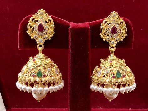 Gold Jhumka latest Jumkas Gold With Grams, Gold Earrings Indian Wedding Bridal, 6grams Gold Earrings, Buttalu Earrings Gold In 10 Grams, Gold Jhumkas With Grams, Butta Earrings Gold, 10 Grams Gold Earrings Designs, Light Weight Gold Buttalu, Jumkas Gold In 10 Grams