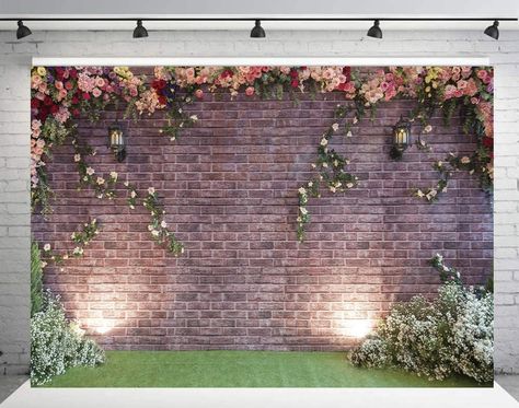 $14.99 Brick Wall Backdrop, Brick Backdrops, Birthday Party Photography, Photo Backdrop Wedding, Wall Photography, Photography Studio Background, Flower Curtain, Seamless Backdrop, Paper Backdrop