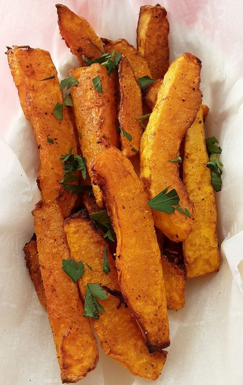 Air Fry Veggies, Five Spice Recipes, Air Fryer Butternut Squash, Instant Pot Sides, Air Fryer Sweet Potato Fries, Squash Butternut, Spiced Pumpkin Soup, Butternut Squash Fries, Squash Fries