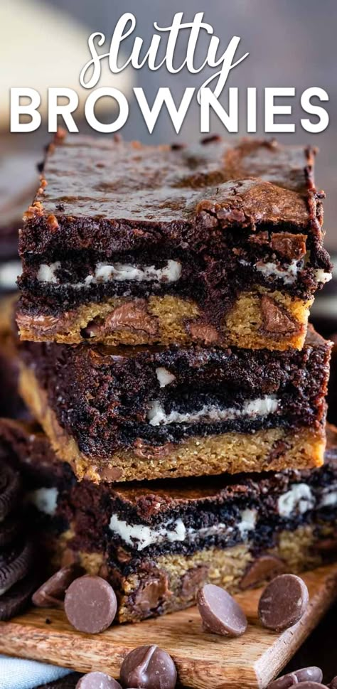 Chocolate Chip Cookie Bar, Oreo Cookie Bar, Brookies Recipe, Ultimate Brownies, Cookie Bites, Brownies From Scratch, Crazy For Crust, Chocolate Chip Brownies, Oreo Brownies