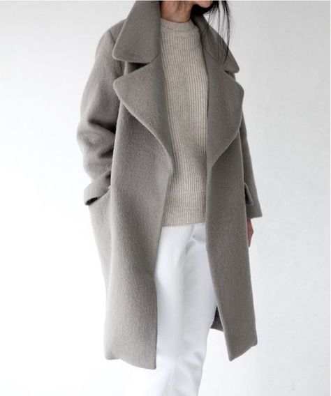 Minimalisticky Chic, Gray Coat, Style Casual Chic, Outfits Dressy, Mode Casual, Minimal Chic, Fashion Winter, 가을 패션, Inspired Outfits