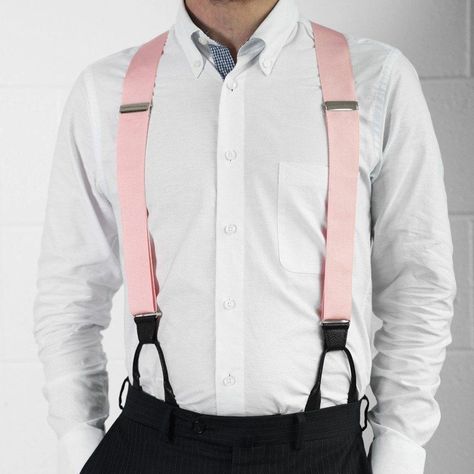 Pink Suspenders, Navy Tuxedos, Black Suspenders, Black And White Tuxedo, Most Stylish Men, White Button Up, Black Tux, Black Dress Pants, Formal Style