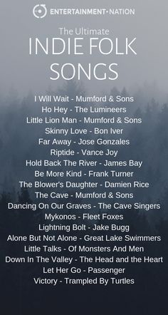 Indie folk songs Spotify playlist from Entertainment Nation! #entertainmentnation #playlist #spotify #spotifyplaylist #indiesongs #folksongs #indiefolk #indieplaylist #folkplaylist  Indie folk songs Spotify playlist from Entertainment Nation! #entertainmentnation #playlist #spotify #spotifyplaylist Indie Playlist, Indie Folk Music, Indie Music Playlist, Songs Spotify, Playlist Spotify, Folk Songs, Playlist Ideas, Karaoke Party, Music Playlists