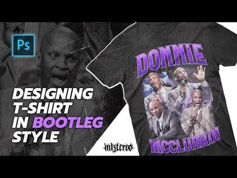 HOW I DESIGN T-SHIRT IN BOOTLEG HIP-HOP STYLE | Photoshop Tutorial & Timelapse - YouTube Bootleg Tshirt Design, Rapper Shirts, T Shirt Tutorial, Rapper Style, Hip Hop Fashion, Photoshop Tutorial, Free Mockup, Design Tutorials, Hip Hop