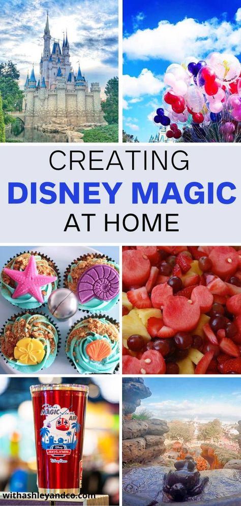 Disney At Home Ideas, Surprising Kids With Disney Trip, Food At Magic Kingdom, How To Make Your Disney Trip Magical, Disneyland Recipes, Disney Camp, Disney Magic Kingdom Game, Disney At Home, Magic Decorations