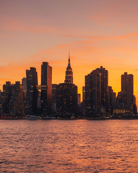 Sunset over the Manhattan skyline and East River from Long Island City, Queens, New York City City Sunset, Sunset City, Manhattan Skyline, East River, Island City, Queens New York, Hotel Motel, Posters Framed, Long Island City