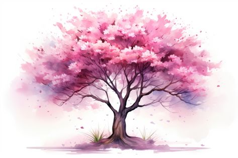 Sakura Bonsai, Makeup Images, Japanese Watercolor, Nature Background Images, Japanese Temple, Doll House Plans, Temple Art, Watercolor Landscape Paintings, Watercolor Trees