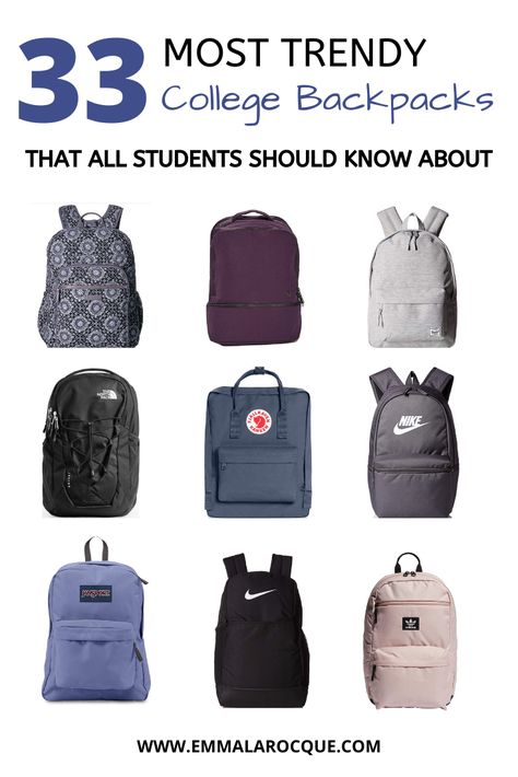 33 of the most trendy and cute school backpacks out there! These backpacks are great for college students, high school students, and teens in general. Super aesthetic backpacks for women and for travel. These backpacks come in all of the color and size options that you could dream of. Click to see them all! #school #backpack #college #highschool #cute #forwomen #travel School Backpacks Highschool, Cute School Backpacks, Backpacks College, Backpacks For College, Best Backpacks For College, College Backpacks, College Lifestyle, College Things, Backpack College