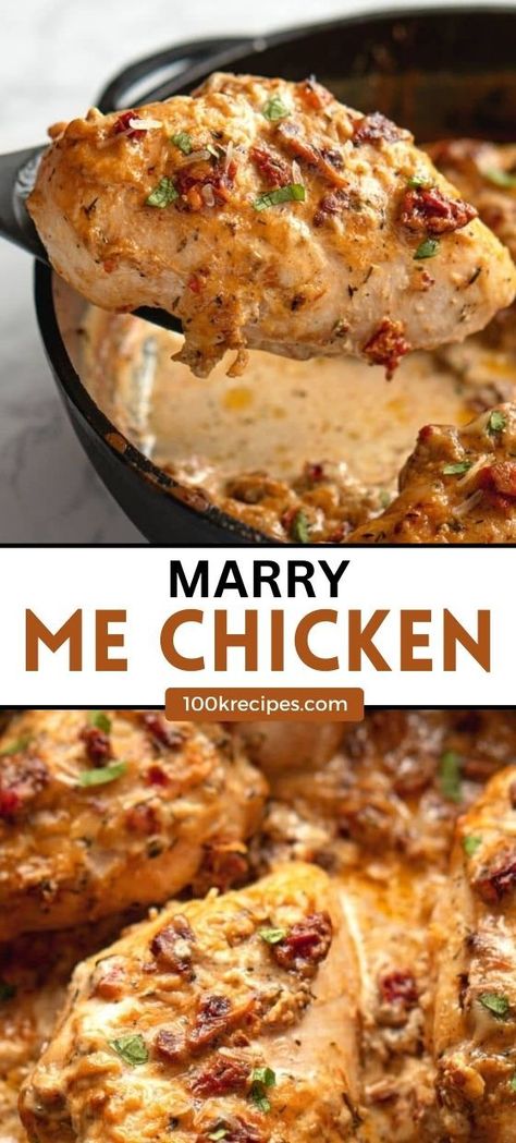 I know love cannot be bought, but you can cook these marry my chicken for the one you love. You may be surprised, but this ‘marry me’ chicken can be prepared in half an hour. Chicken Breastrecipes Boneless Crockpot Easy, Ideas For Chicken Breast Easy Recipes, Best Chicken Breast Crockpot Recipes, Chicken Breastrecipes Boneless Low Carb, Easy Meals Chicken Breast, Recipes For Chicken Breast In Crockpot, Dinners To Make With Chicken Breast, Chix Breast Recipes, Large Chicken Breast Recipes