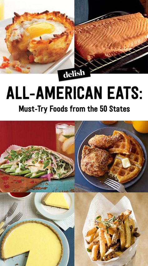 All American Food - American State Foods American Cuisine Recipes, All American Food, The 50 States, State Foods, Regional Food, Usa Food, American Dishes, Famous Recipe, Cuisine Recipes