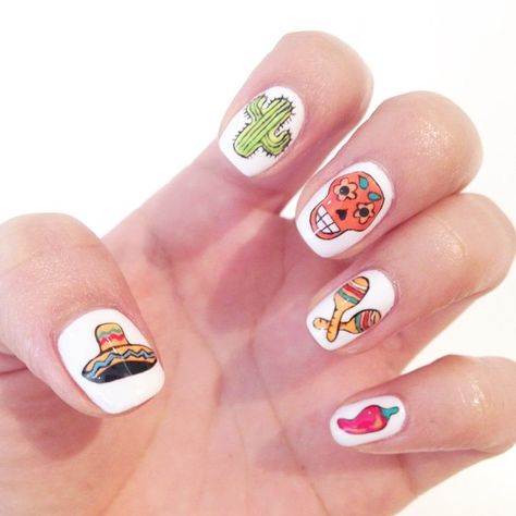 Mexican Nails, Red Carpet Manicure, Super Cute Nails, Nail Blog, 5 De Mayo, Spring Nail Art, Nail Polish Designs, Cute Nail Designs, Nail Art Tutorial