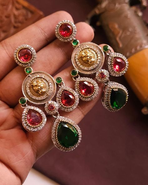 Sabyasachi Style premium quality earrings #jewelry #oxidisedjewellery #sabyasachi #jewelrydesigner Polki Earrings Designer, Sabyasachi Jewelry, Jewel Earrings, Sabyasachi Jewellery, Polki Earrings, Jewelry Set Design, Jewellery Business, Jeweled Earrings, Jewellery Indian