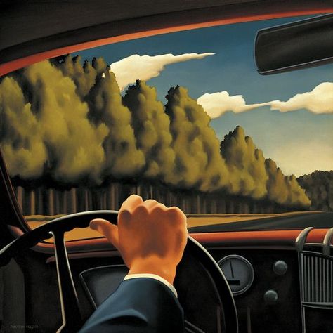 Kenton Nelson, Cinemagraph Gif, Grant Wood, New Yorker Covers, Art Optical, Driving Car, Art Movements, Diego Rivera, Edward Hopper