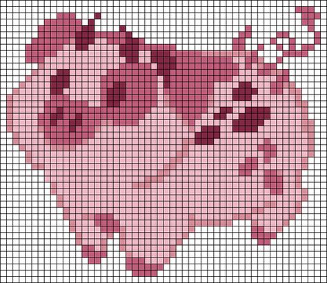 Alpha pattern #164581 | BraceletBook Melanie Martinez Pixel Art Grid, Helluva Boss Cross Stitch, Hazbin Hotel Alpha Pattern, Hazbin Hotel Pixel Art Grid, Hazbin Hotel Cross Stitch, Hazbin Hotel Perler Beads, Hazbin Hotel Pixel Art, Fat Nuggets, Spider Demon