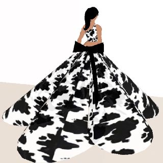 Cow print Cow Print Wedding Dress, Cow Print Wedding, Printed Wedding Dress, Cow Dress, Printed Prom Dresses, Happy Farm, Printed Gowns, A Cow, Animal Fashion