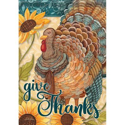 Carson Home Accents Sunflower Turkey 2-Sided Polyester 3.33 x 2.33 ft. Garden Flag Thanksgiving Flag, Fall House Flags, Fall Yard Decor, Easter Chalkboard, Thanksgiving Clipart, Holiday Monogram, Fall Garden Flag, Mailbox Covers, Garden Stand