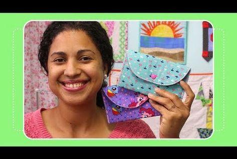 Fabric Envelope Video Tutorial Last Minute Diy Gifts, Crafty Gemini, Envelope Tutorial, Teaching Sewing, Fabric Envelope, Felt Bookmark, Kam Snaps, Pouch Sewing, Scrap Busters