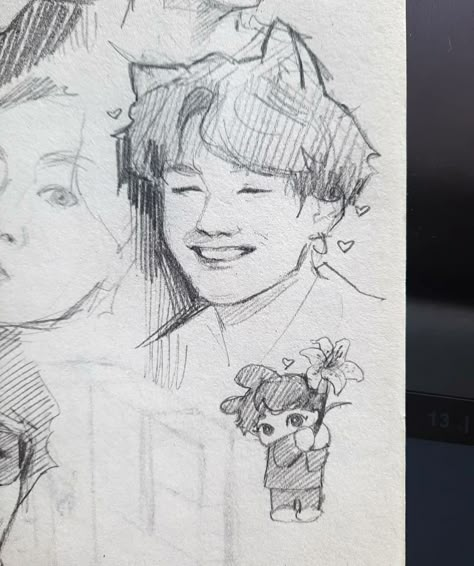 Yoongi Drawing, Bts Doodle, Bts Sketch, Piskel Art, Kpop Drawings, Korean Art, Bts Drawings, Bts Art, Sketchbook Art