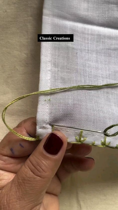 Border Line Embroidery Handkerchief Embroidery, Line Embroidery, Border Line, Basic Hand Embroidery Stitches, Hand Embroidery Patterns Free, Simple Hand Embroidery Patterns, Embroidery Lessons, Diy Embroidery Designs, Hand Embroidery Patterns Flowers