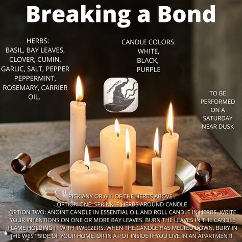 Candle Magick for breaking any type of bad attachment. Candle Magick Spells, Fall Out Of Love, Rolled Candles, Candle Magic Spells, Jar Spells, Repeat After Me, Witch Candles, Magic Spell Book, Magick Spells