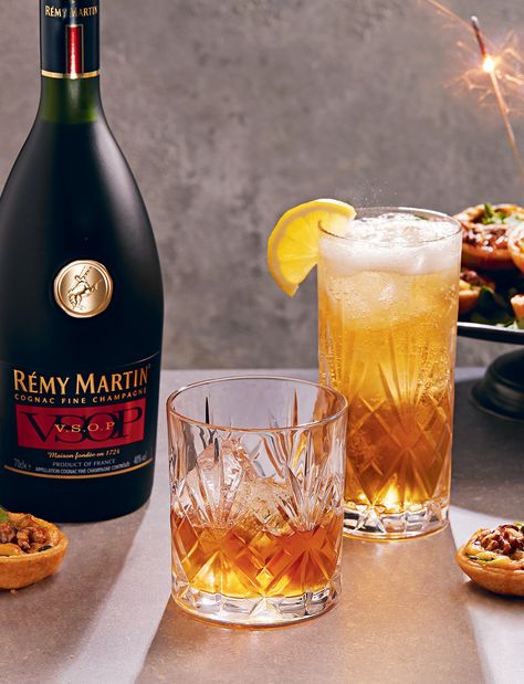 Sponsored: Gorgonzola tarts served with Rémy Martin drinks | Sainsbury`s Magazine Wimbledon Recipes, Remy Martin, Vegetarian Lifestyle, 5 Ingredient Recipes, Bleu Cheese, Angostura Bitters, Paper Cupcake, Special Diets, Stir Fries