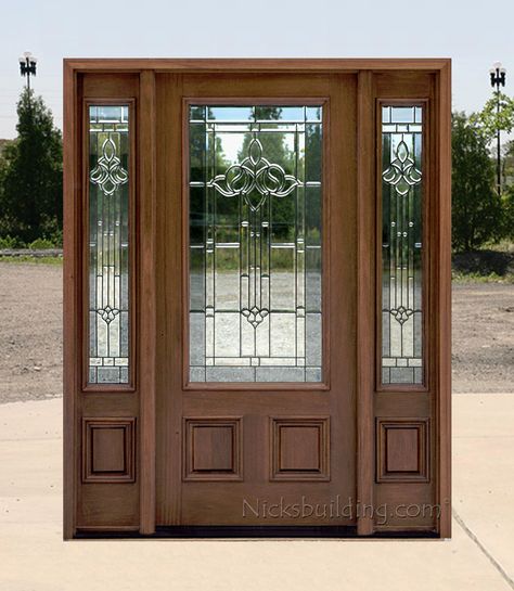 Dark Brown Door Exterior, Brown Door Exterior, Dark Brown Door, Wardrobe Shutters, Exterior Doors With Sidelights, Mahogany Exterior Doors, Exterior Entrance Doors, Entry Door With Sidelights, Single Entry Doors