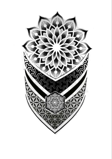 Mandala Tattoo Stencil, Geometric Tattoo Stencil, Mandala Tattoo Shoulder, Geometric Tattoo Leg, Tato Mandala, Dotwork Tattoo Mandala, Geometric Tattoo Sleeve Designs, Knee Tattoos, Tattoo Design For Hand