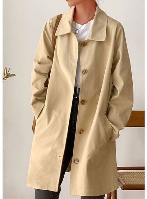 Simple Streetwear, Winter Coat Short, Women's Trench Coat, Jacket Streetwear, Style Sportif, Trench Coats Women, Warm Jacket, Women's Coats, Outerwear Women