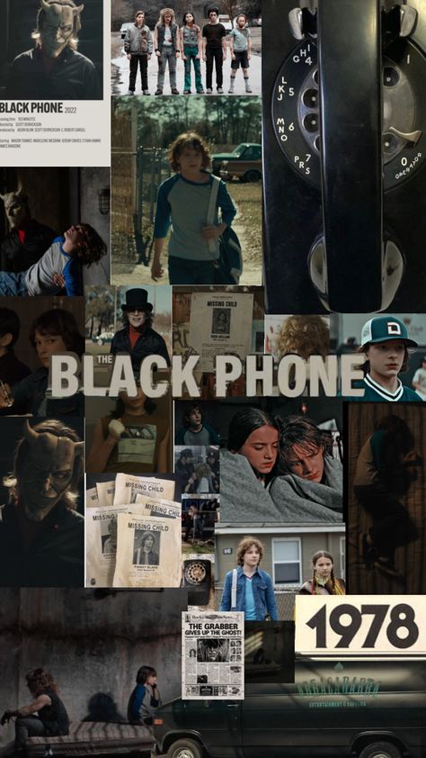 Black Phone Wallpaper Movie, The Black Phone Poster, Tbp Wallpaper, Black Phone Movie, The Black Phone Wallpaper, Black Phone, The Black Phone, Black Phone Background, Cute Home Screen Wallpaper