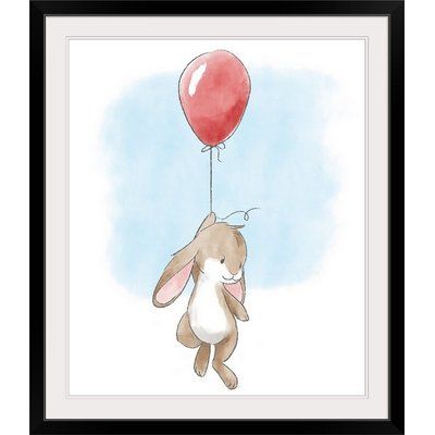 Balloon Graphic, Bunny Balloon, Feather Artwork, Personalized Canvas Art, Nursery Illustration, Brown Bunny, Learn Watercolor Painting, Watercolor Birthday Cards, Map Canvas Art