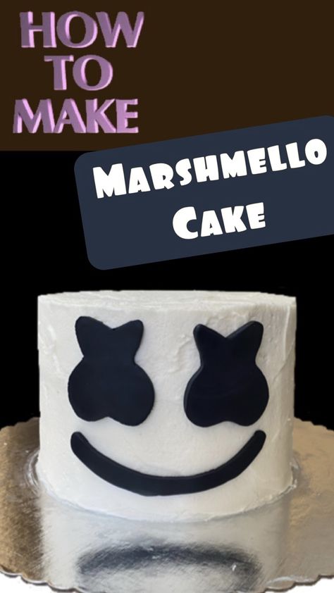 Marshmello DJ Cake Decoration Tutorial Fortnite Skin - Step by Step - How to Make Caketastic Cakes. This short video will show you how to add Marshmello's instantly recognizable face to your plain, white cake to make an instant hit. With a very little effort, you can really enhance a Fortnite cake with ease. Everything is done right in my own kitchen, with just a handful of basic tools. #CaketasticCakes Fortnite Marshmellow Cake, Dj Marshmallow Cake, Marshmallow Fortnite Cake, Diy Fortnite Cake, Fortnite Marshmello Cake, Simple Fortnite Cake, Dj Marshmello Party Ideas, Dj Marshmello Cake, Easy Fortnite Cake