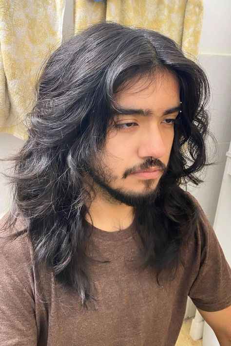 22 Handsome Long Haircuts for Men Men Layers Haircut, Men’s Long Shag Haircut, Long Wavy Mens Hair, Men's Long Wolf Cut, Long Men’s Hair Cuts, Mens Shag Haircut Long, Men With Long Hair Hairstyles, Long Hair Haircut Ideas Men, 70s Shag Haircut Short Men