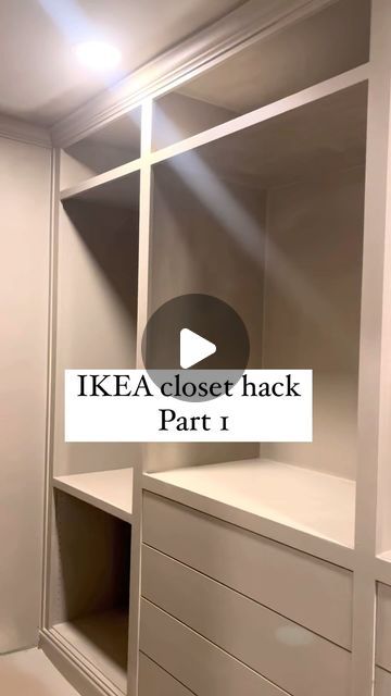 Build In Closet Bedroom, Men Wardrobe Design, Pax Closet Ideas Walk In, Walk In Closet Ikea Hack, Closet With Tv In The Middle, Ikea Hacks Garderobe, Turn Bedroom Into Walk In Closet, Dressing Ikea Hack, Walking Closet Small