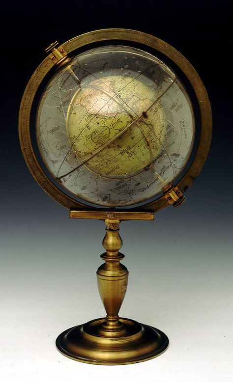 This 1824 "cosmosphere" consists of a printed terrestrial globe, set inside a revolving glass celestial globe. It was invented by Dr William Muller, a major of the Royal Hanoverian Engineers from Woolwich, and made by the Cary brothers. Armillary Sphere, Earth Map, Globe Art, Earth Globe, World Globes, World Globe, Sukkot, Map Globe, Maritime Museum