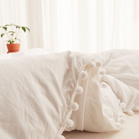 Move Over White Pom Poms Bedding Sets Soft Washed Microfiber off White Boho Duvet Cover Set Queen No Filling - Walmart.com Boho Queen Bedding, White Bedding Sets Queen, White And Gold Room, Boho Bedding Sets, Duvet Covers Bohemian, White Bed Set, Boho Duvet Cover, Boho Duvet, Gold Room