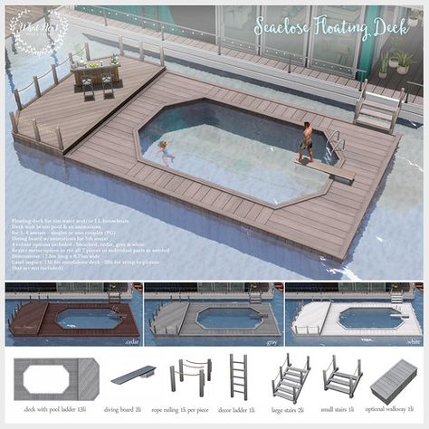 Sims 4 Cc Diving Board, Sims 4 Cc Swimming Pool, Ts4 Pool Cc, The Sims Houses, Short Stairs, The Sims 4 Cc Furniture, Wooden Ladder Decor, Small Stairs, Furniture Cc