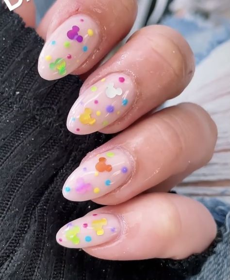 Birthday Nails Disney, Disney Festival Of The Arts Nails, Figment Disney Nails, Disney Flower Nails, Disney Nails Spring, Disney Easter Nails, Disneyland Nail Ideas, Disney Spring Nails, Colorful Disney Nails