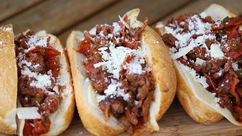 Zucchini Bites, Cheese Steak Sandwich, Thursday Night Football, Pizza Ingredients, Steak Sandwich, Eagles Fans, Philly Cheese Steak, Pizza Bread, Great Food