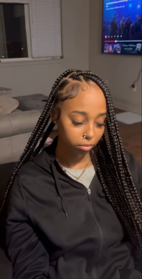 Knotless Box Braids, Cute Box Braids, Hairstyles Cute, Box Braids Hairstyles For Black Women, Cute Braided Hairstyles, Braided Cornrow Hairstyles, Braids Hairstyles Pictures, Cute Box Braids Hairstyles, Quick Braided Hairstyles