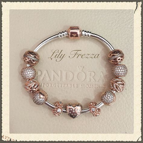 Rose gold More Rings Pandora, Pandora Bracelet Designs, Pandora Rose Gold, Bracelet With Charms, Pandora Jewelry Charms, Charms Pandora, Couture Style, Pandora Rings, Pandora Style