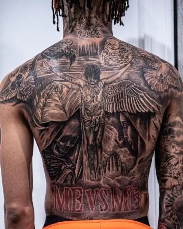 60+ Mountain Landscape Tattoos For Guys (2024) Scenic Designs Nle Choppa Tattoo, Hood Tattoos, Full Chest Tattoos, Black Men Tattoos, Rare Tattoos, Half Sleeve Tattoos Forearm, Nle Choppa, Street Tattoo, Back Piece Tattoo