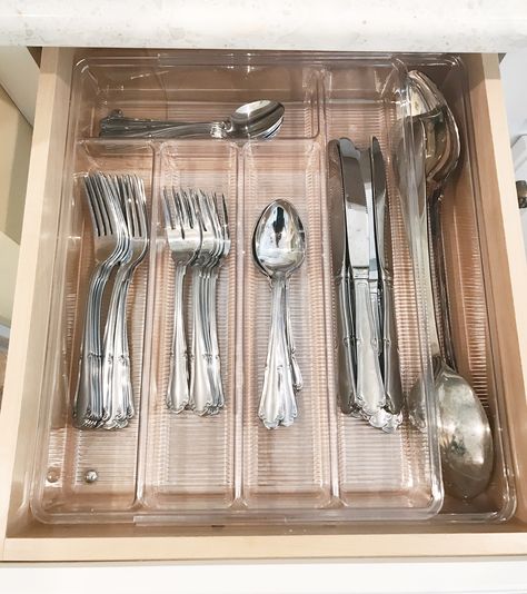 Acrylic Drawer Organizer, Acrylic Drawer, Kitchen Drawer Organizers, Silverware Drawer, Silverware Organization, Drawer Organization, Acrylic Drawers, Kitchen Fridges, Kitchen Organization Pantry