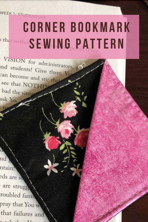 Corner bookmark sewing pattern Sew Corner Bookmark, How To Make Corner Bookmarks, Corner Bookmarks Diy Free Printable, Felt Corner Bookmarks Diy, Corner Bookmark Pattern, Bookmark Design Printables, Bookmark Sewing Pattern, Corner Bookmarks Diy, Diy Corner Bookmarks