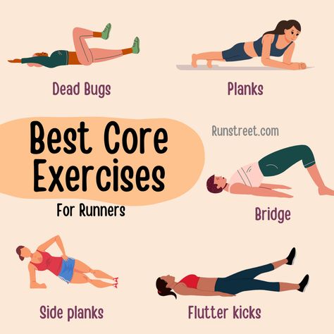 core-workouts-for-runners Core For Runners, Core Exercises At Home, Core Workout For Runners, Workouts For Runners, Best Core Exercises, Core Exercises For Beginners, At Home Core Workout, Benefits Of Strength Training, Best Core Workouts