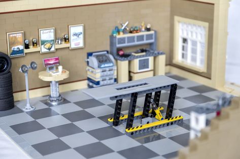 Interior Garage-lift up | Support our Bend City Auto Garage … | Flickr Auto Lift, Lego Auto, Car Hoist, Car Shed, Garage Lift, Auto Garage, Car Lift, Car Lifts, Lifted Cars