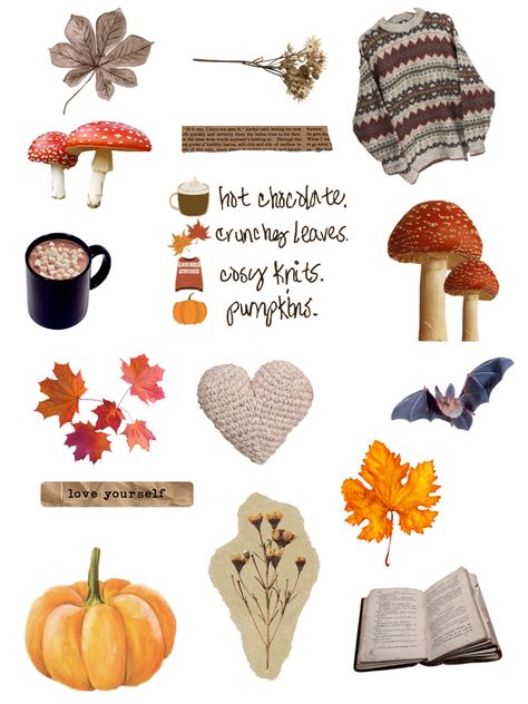 #collage #autumnmood #printable #halloween Fall Stickers Free Printable, Autumn Stickers Free Printable, September Stickers, Planner Making, September Wallpaper, Fall Stickers, Bullet Journal For Beginners, Memo Pads, Autumn Stickers