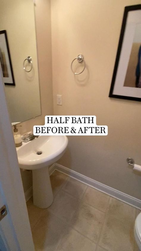 My pinspiration for a half bath renovation on a budget. in 2022 | Half bathroom remodel, Bathroom makeover, Half bath remodel Half Bath Organization Small Spaces, Hallway Half Bathroom Ideas, Apartment Half Bath Decor, Understair Bathroom Decor, Renter Friendly Half Bath, Half Bathroom Organization, Entry Way Bathroom Ideas, Super Small Half Bathroom Ideas, Extra Small Half Bathroom Ideas